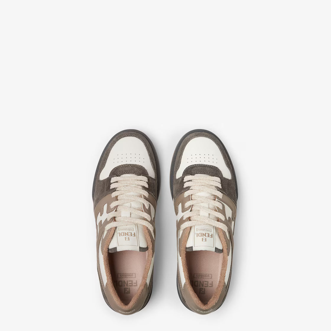 Match Lace-Up Sneakers – Brown & Cream