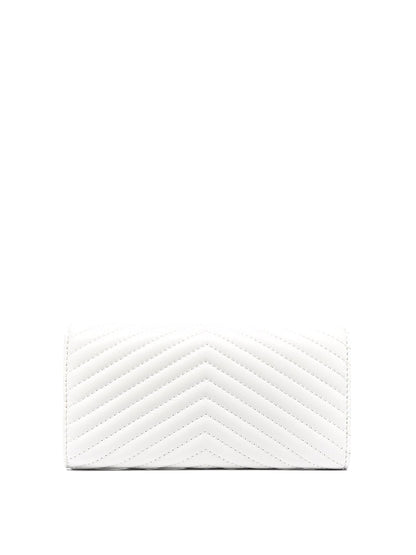Love Birds Quilted Leather Wallet – White