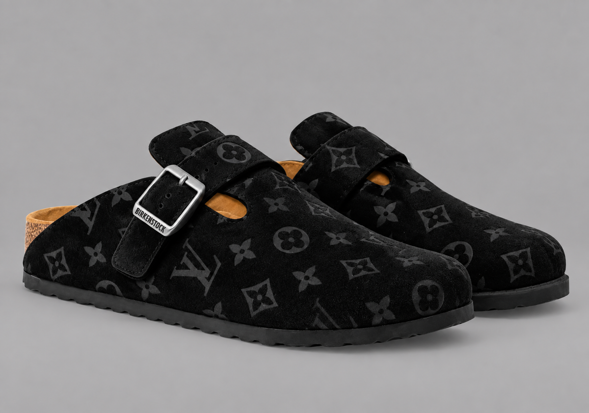 Black Monogram Buckle Clogs - Limited Edition