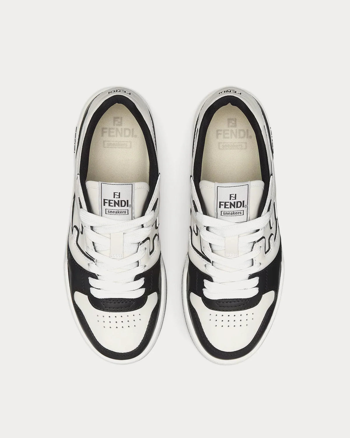 Match Leather Low Top Sneakers – Black & White