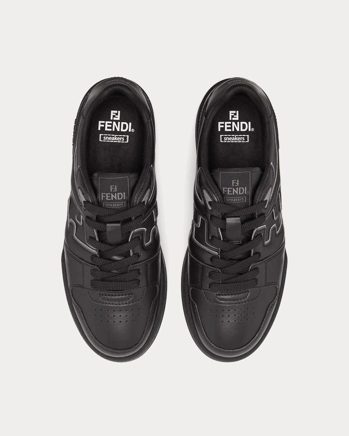 Match Leather Low Top Sneakers – Triple Black