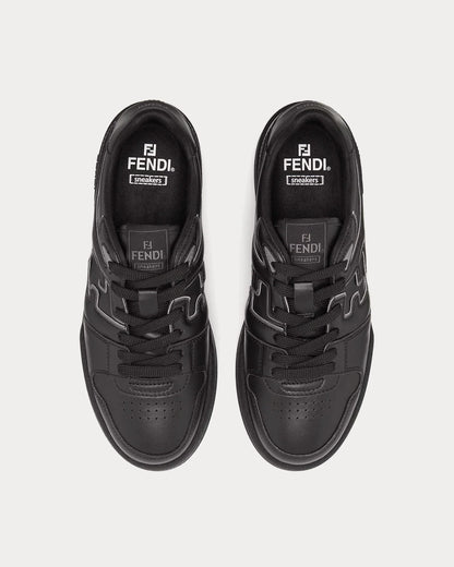 Match Leather Low Top Sneakers – Triple Black